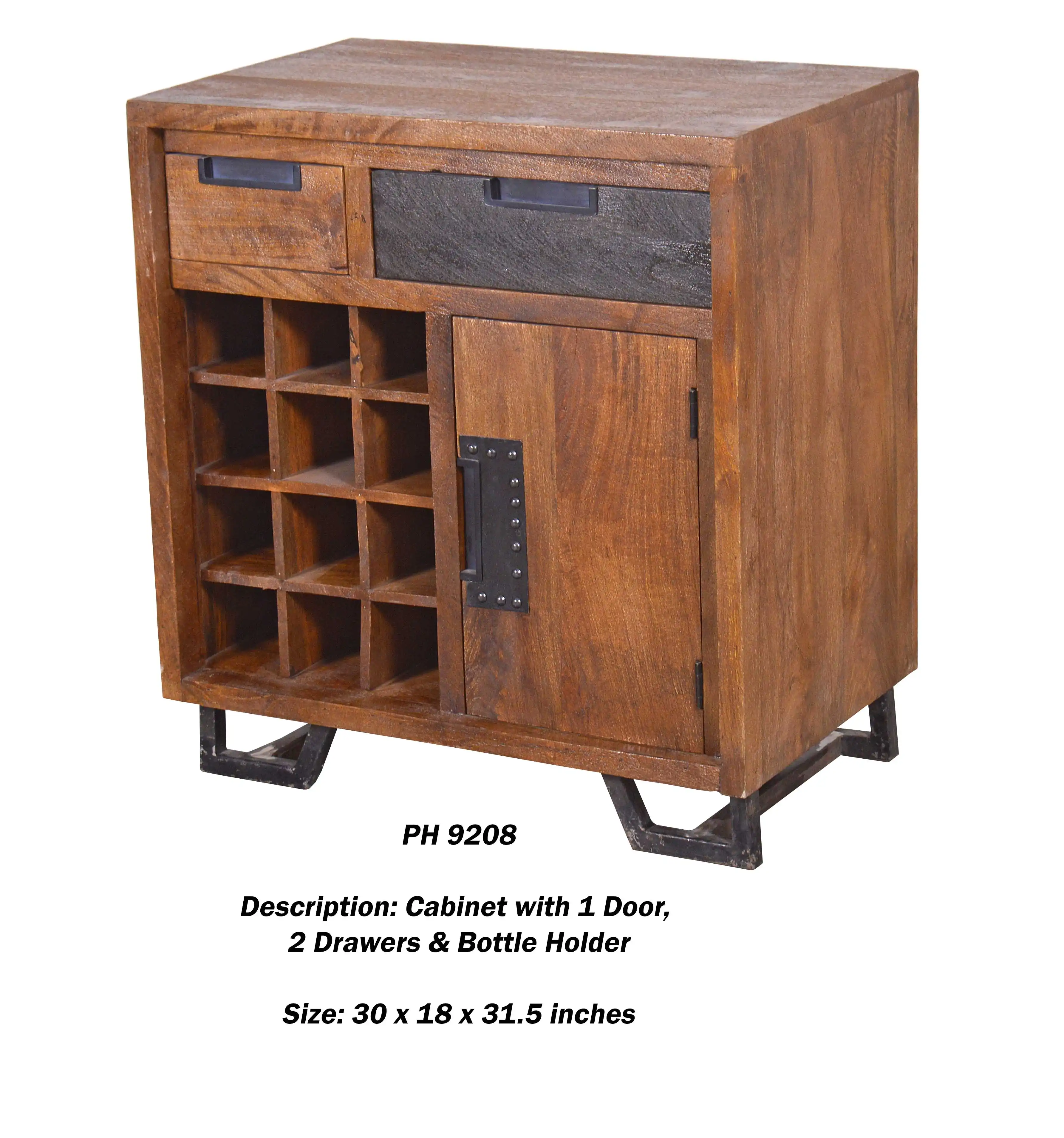 Cabinet with 1 Door, 2 Drawers & Bottle Holder
(KD) - popular handicrafts